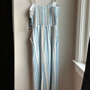 Baby blue Striped romper